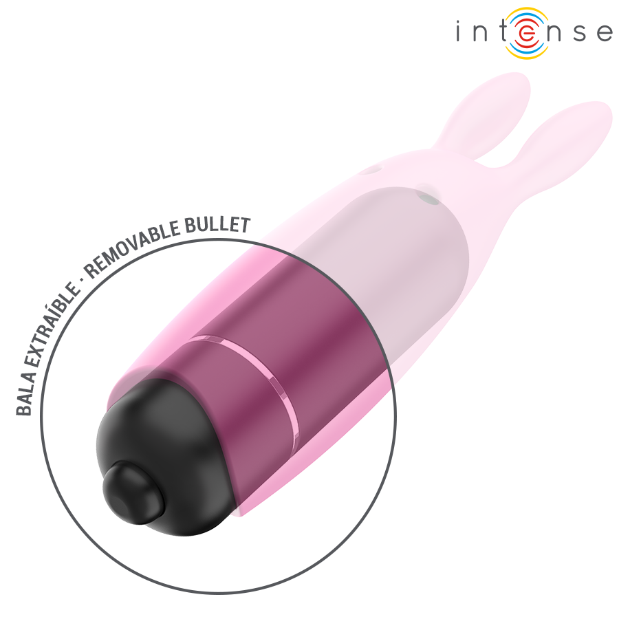 INTENSE Bala Vibratória Hopper Rosa 8.3cm, mostrando o design compacto e a textura de silicone suave.