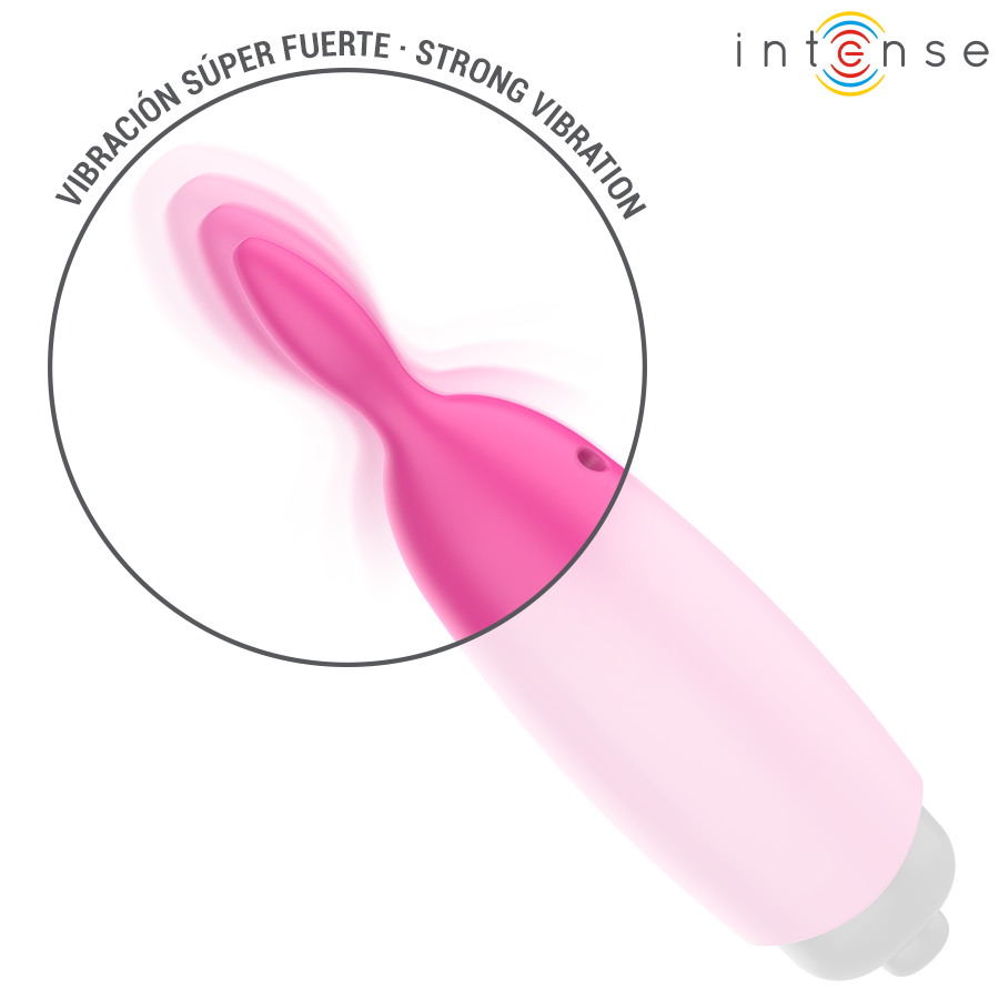 INTENSE Bala Vibratória Hopper Rosa 8.3cm, mostrando o design compacto e a textura de silicone suave.