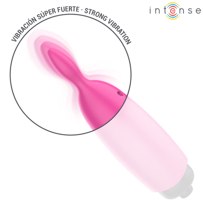 INTENSE Bala Vibratória Hopper Rosa 8.3cm, mostrando o design compacto e a textura de silicone suave.