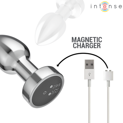 INTENSE Plug Anal Vibratório Metal com Controle Remoto S, destacando o design elegante e material.