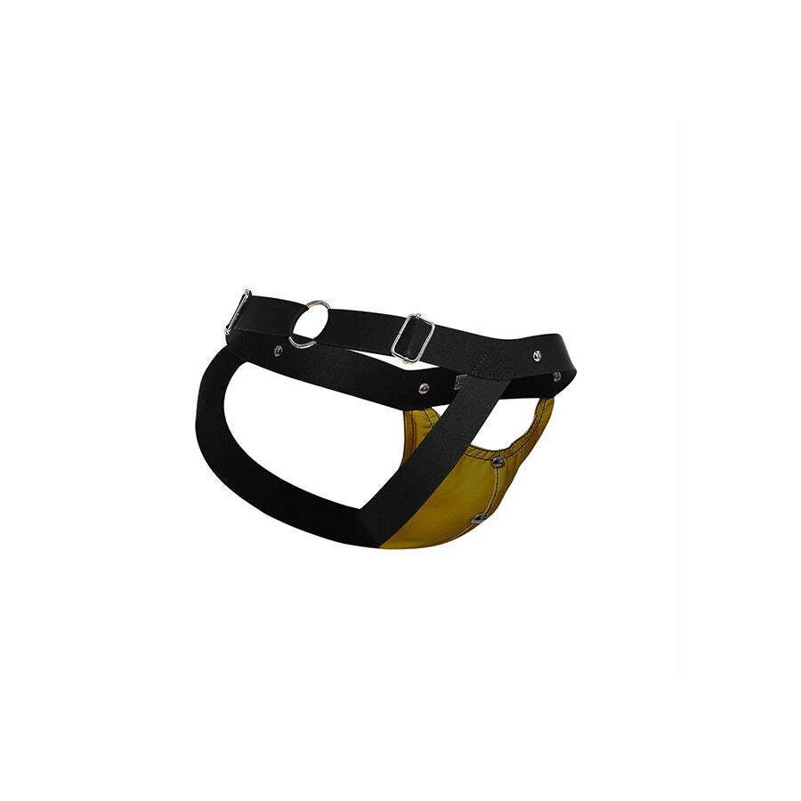 MOB Jockstrap Dngeon Amarelo Desportista mostrando design e material