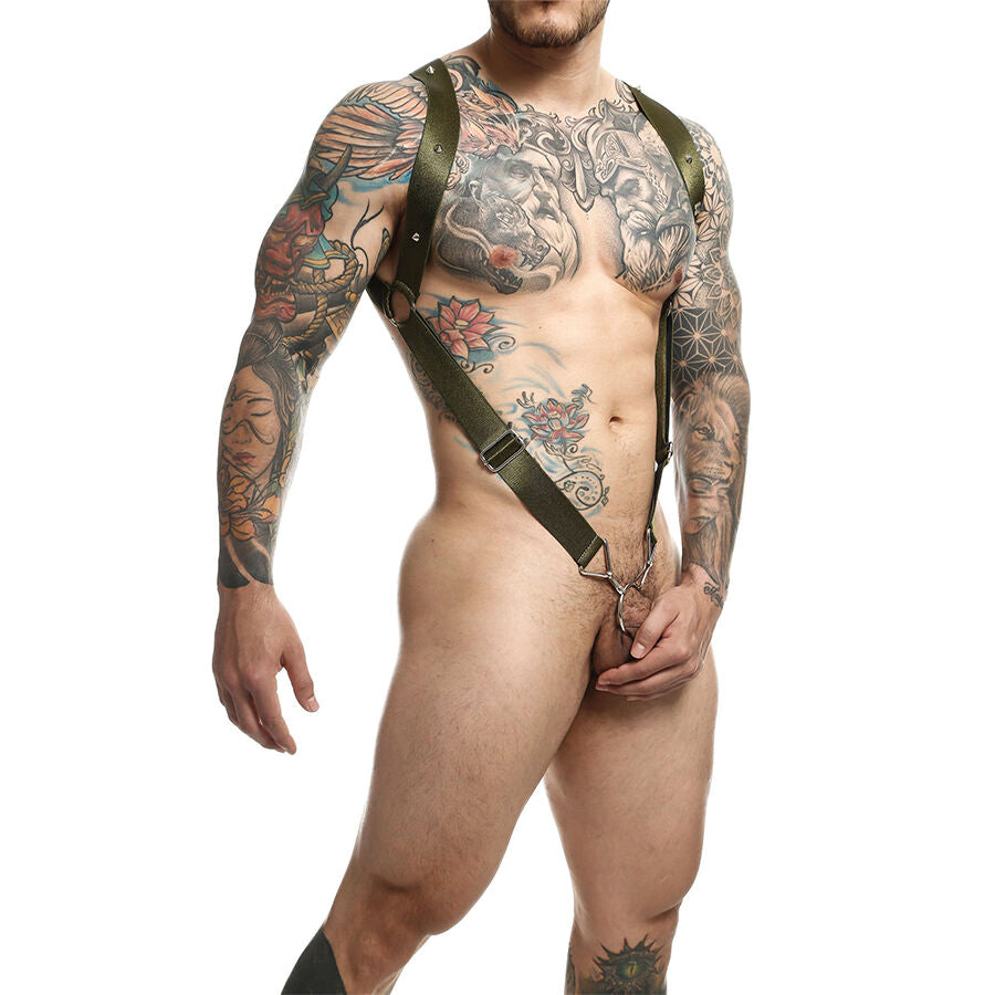 MOB Arreio de Costas Reta Green Dngeon Tamanho Único, mostrando o design clássico e os detalhes em metal.