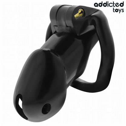Gaiola peniana ADDICTED TOYS LOCKED Mindnight Cell para controlo e submissão, com anéis de ajuste e fechadura.
