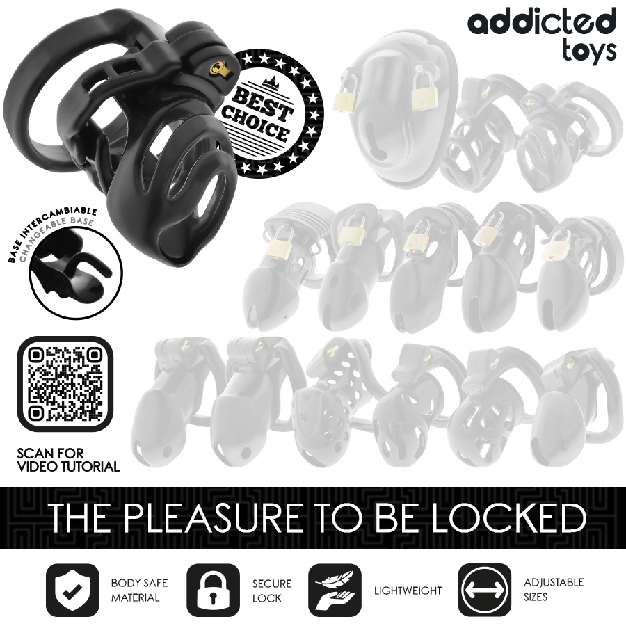 Gaiola de castidade ADDICTED TOYS Locked com anéis e dilatador uretral.