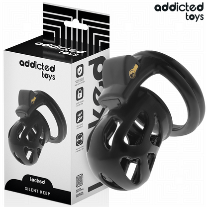 Gaiola de castidade ADDICTED TOYS LOCKED Silent Keep 7,5 CM com anéis e fechadura.
