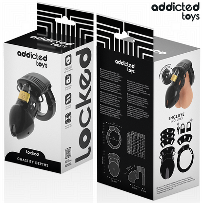 Gaiola de Castidade Masculina ADDICTED TOYS LOCKED Dephhs 7,5 cm com anel ajustável.