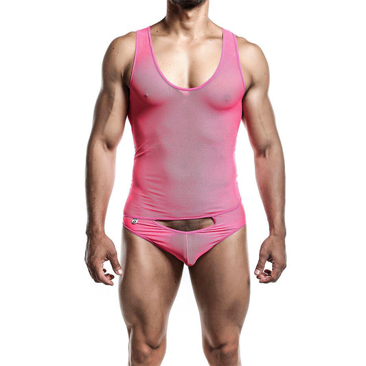 MOB Bodysheer Transparente Rosa L/XL Sensual Mesh
