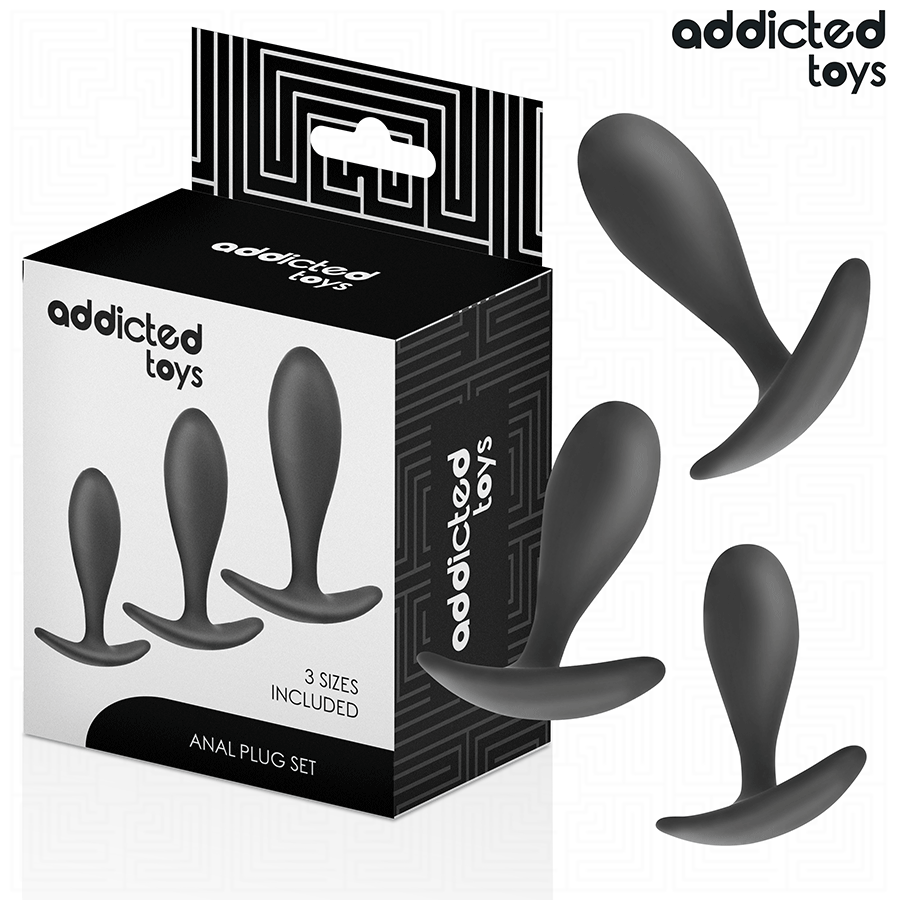 Conjunto de 3 Plugs Anais Progressivos ADDICTED TOYS em silicone hipoalergénico.