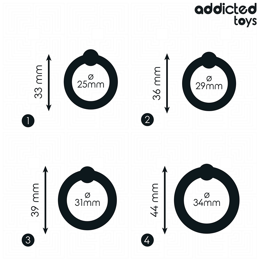 Conjunto de Anéis Penianos de Silicone ADDICTED TOYS para controlo e estimulação