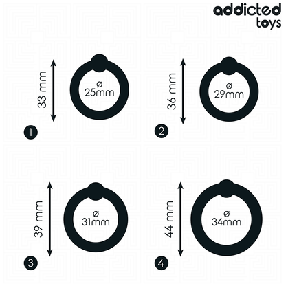 Conjunto de Anéis Penianos de Silicone ADDICTED TOYS para controlo e estimulação