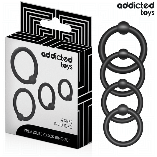 Conjunto de Anéis Penianos de Silicone ADDICTED TOYS para controlo e estimulação