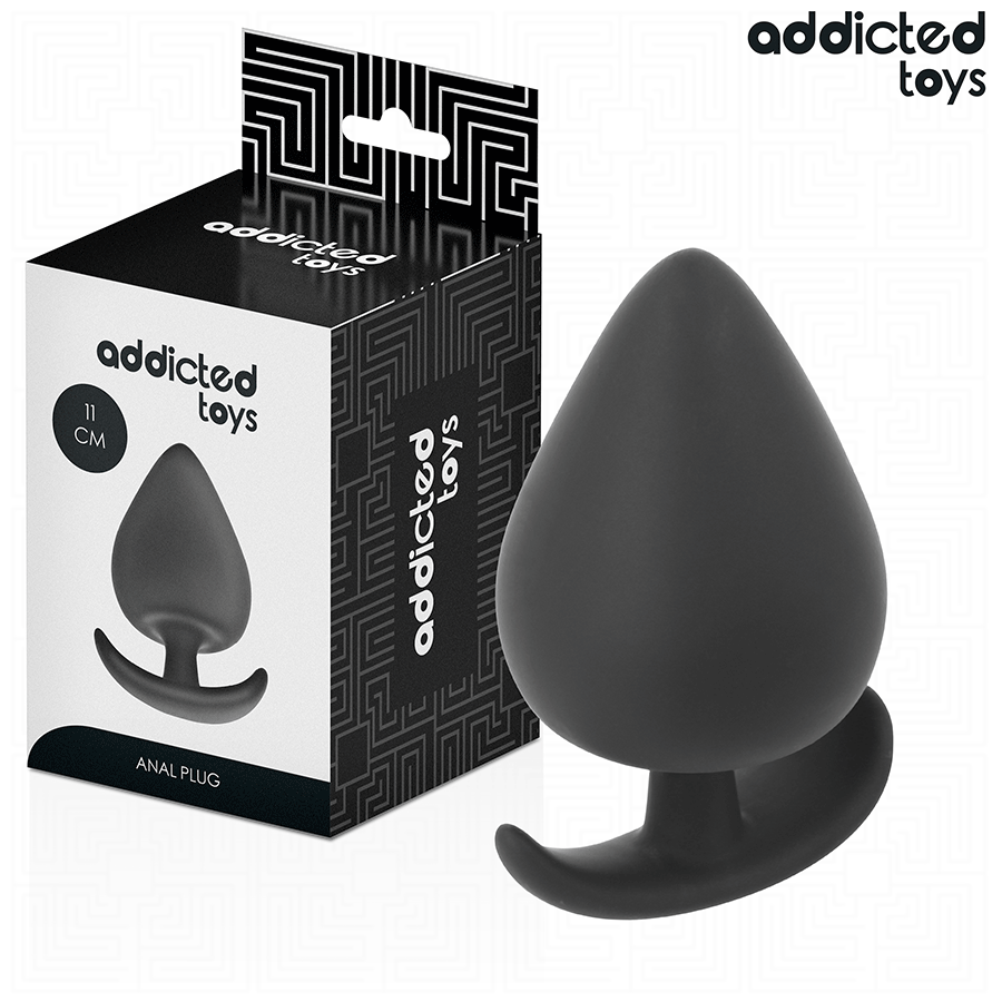 Detalhe do Plug Anal XXL de Silicone da ADDICTED TOYS, destacando seu design ergonómico e tamanho grande.