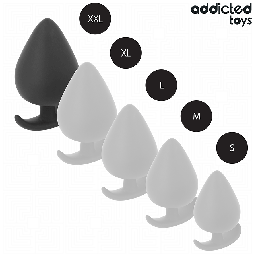 Detalhe do Plug Anal XXL de Silicone da ADDICTED TOYS, destacando seu design ergonómico e tamanho grande.