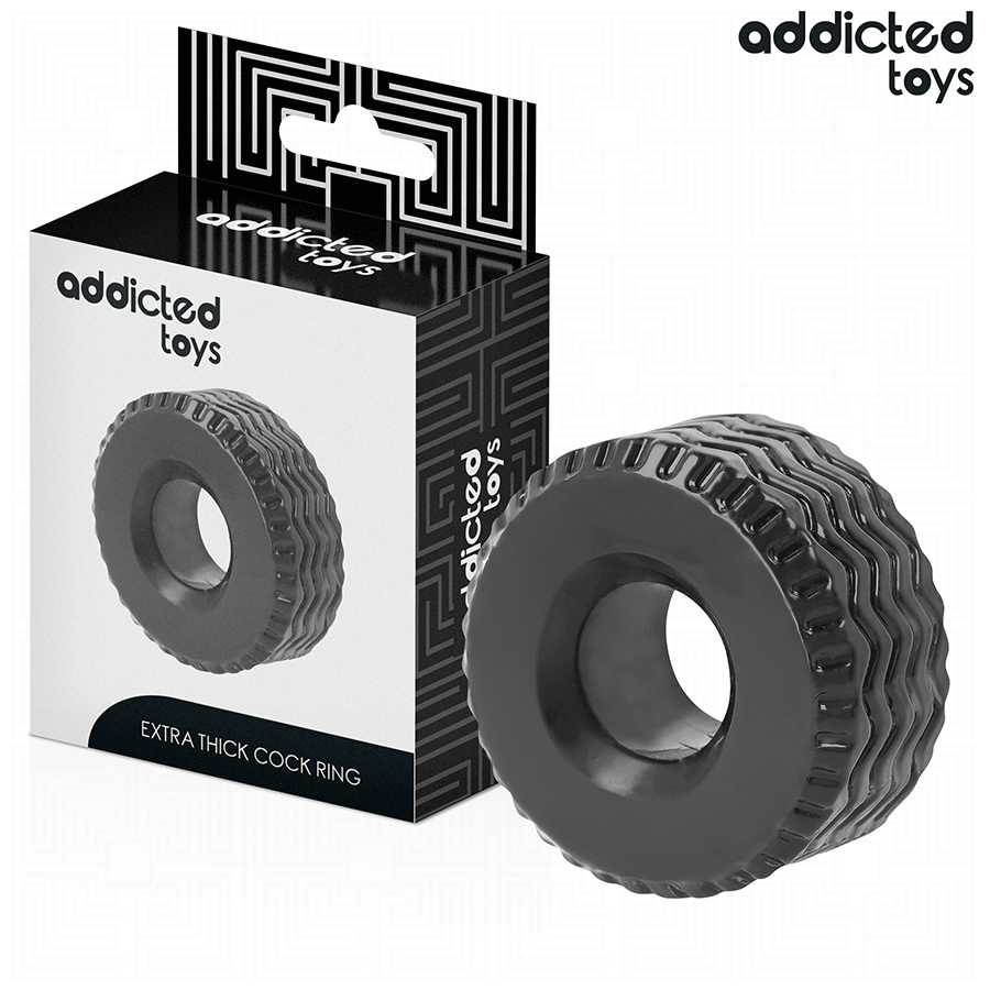 ADDICTED TOYS Anel Peniano Extra Grosso, mostrando o design robusto e a espessura para maior firmeza e ereção prolongada.