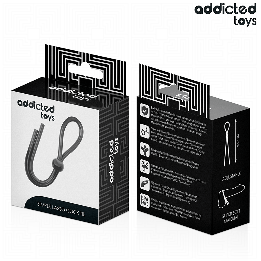 Corda peniana de silicone Addicted Toys para controle e estimulação, mostrando seu design de alça única e material macio.