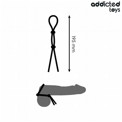 Corda peniana de silicone Addicted Toys Double Loop para controlo e estimulação.
