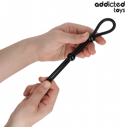 Corda peniana de silicone Addicted Toys Double Loop para controlo e estimulação.