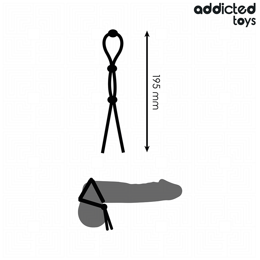Corda Peniana de Silicone Triplo Loop da ADDICTED TOYS para estimulação e controlo.