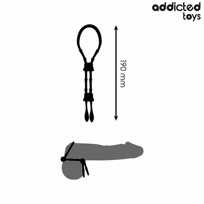 ADDICTED TOYS Corda Peniana de Silicone Ajustável, para controlo e estimulação.