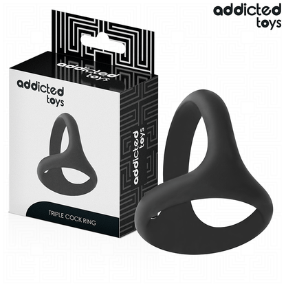 Addicted Toys Anel Peniano Triplo Grosso para melhorar o desempenho e prazer.