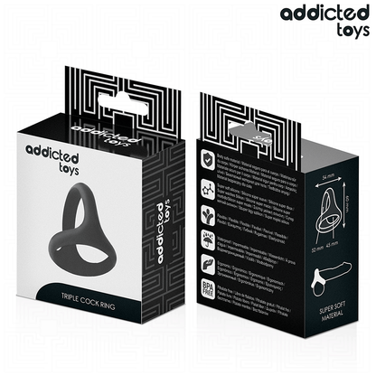 Addicted Toys Anel Peniano Triplo Grosso para melhorar o desempenho e prazer.