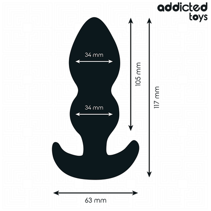 Close-up do Plug Anal Large Addicted Toys, destacando seu design de bola e material de silicone.