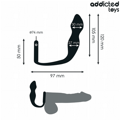 Close-up do ADDICTED TOYS Plug Anal com Anel Modelo 2 em silicone médico.