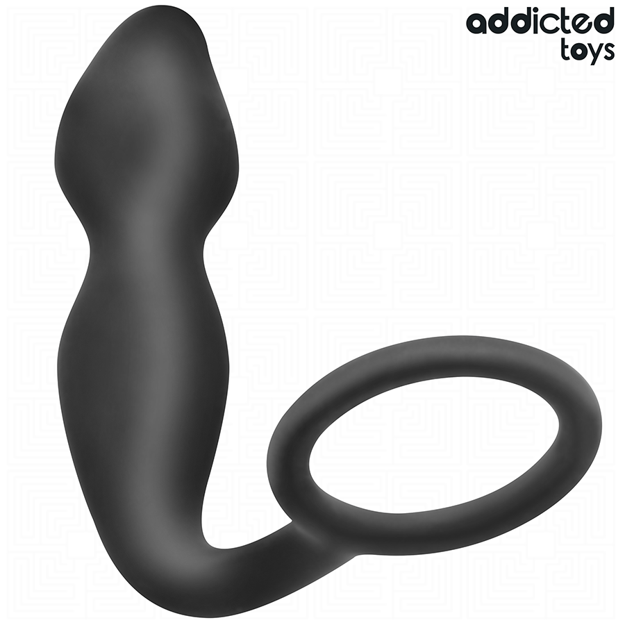 Close-up do ADDICTED TOYS Plug Anal com Anel Modelo 2 em silicone médico.