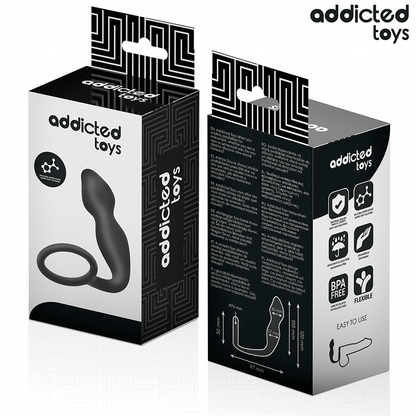 Close-up do ADDICTED TOYS Plug Anal com Anel Modelo 2 em silicone médico.