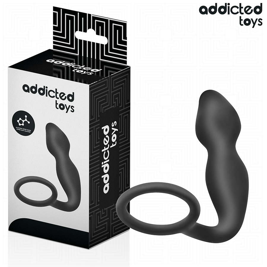 Close-up do ADDICTED TOYS Plug Anal com Anel Modelo 2 em silicone médico.