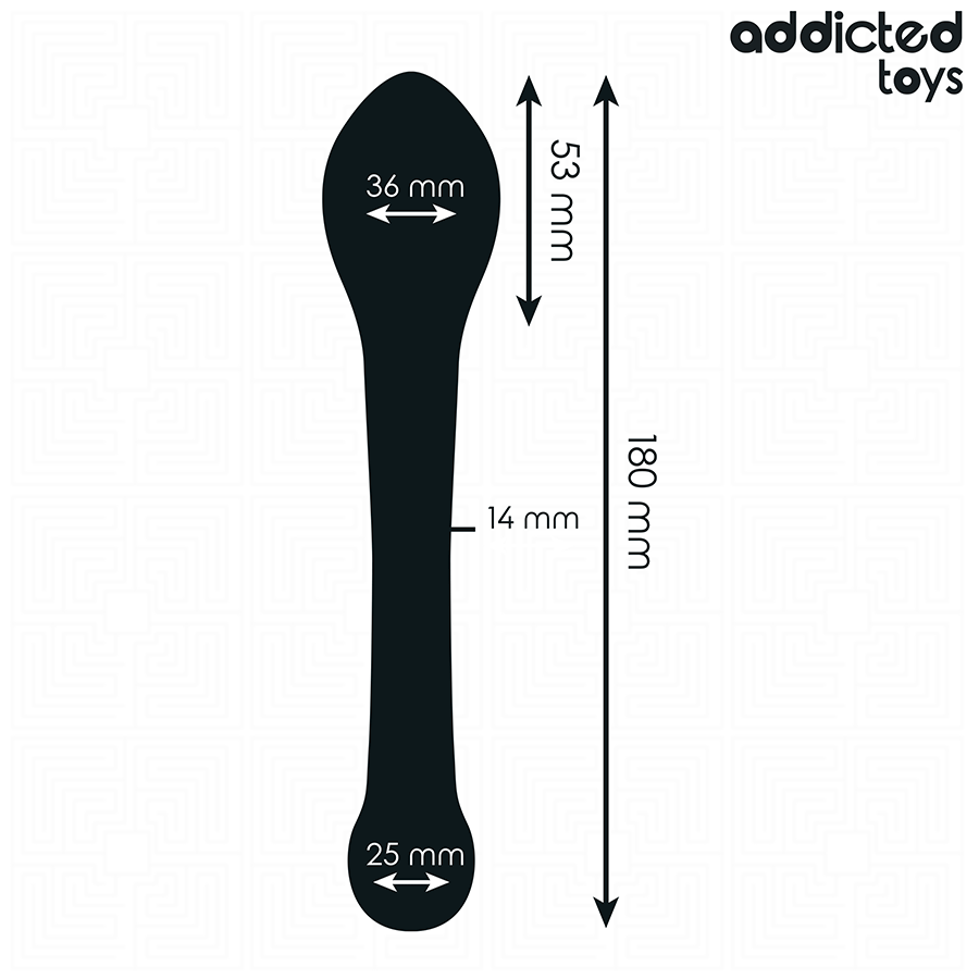 Estimulador Anal ADDICTED TOYS de 18cm em silicone, mostrando as variações de espessura e design ergonômico.