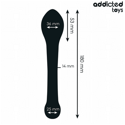 Estimulador Anal ADDICTED TOYS de 18cm em silicone, mostrando as variações de espessura e design ergonômico.