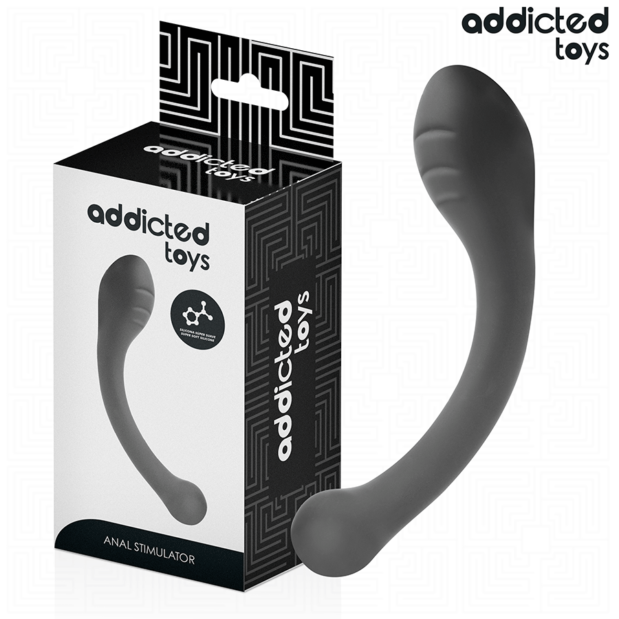 Estimulador Anal ADDICTED TOYS de 18cm em silicone, mostrando as variações de espessura e design ergonômico.