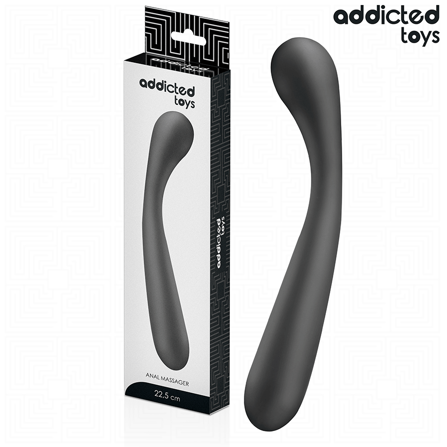 Massageador anal Addicted Toys de silicone médico com 22,5 cm e design ergonómico para estimulação progressiva.