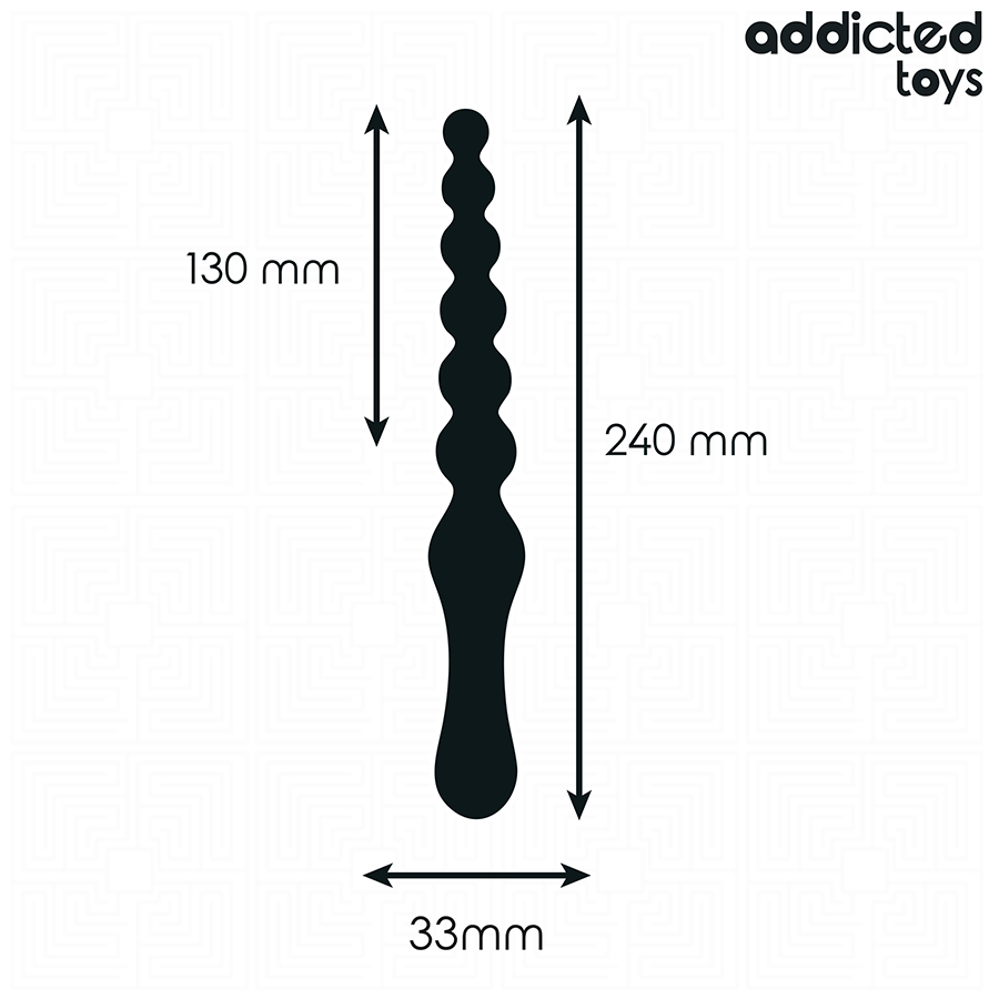 Close-up do Massageador Anal Progressivo 24 CM da Addicted Toys em silicone, mostrando sua forma e textura suave.