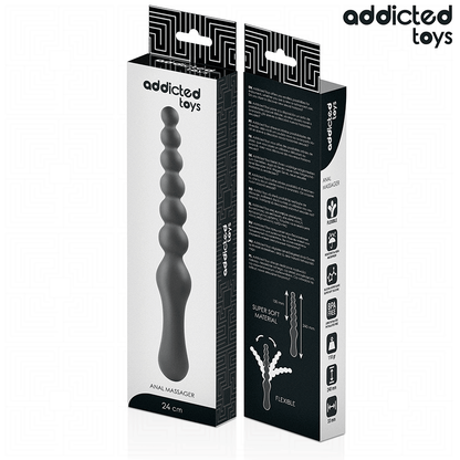 Close-up do Massageador Anal Progressivo 24 CM da Addicted Toys em silicone, mostrando sua forma e textura suave.