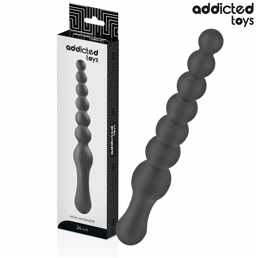 Close-up do Massageador Anal Progressivo 24 CM da Addicted Toys em silicone, mostrando sua forma e textura suave.