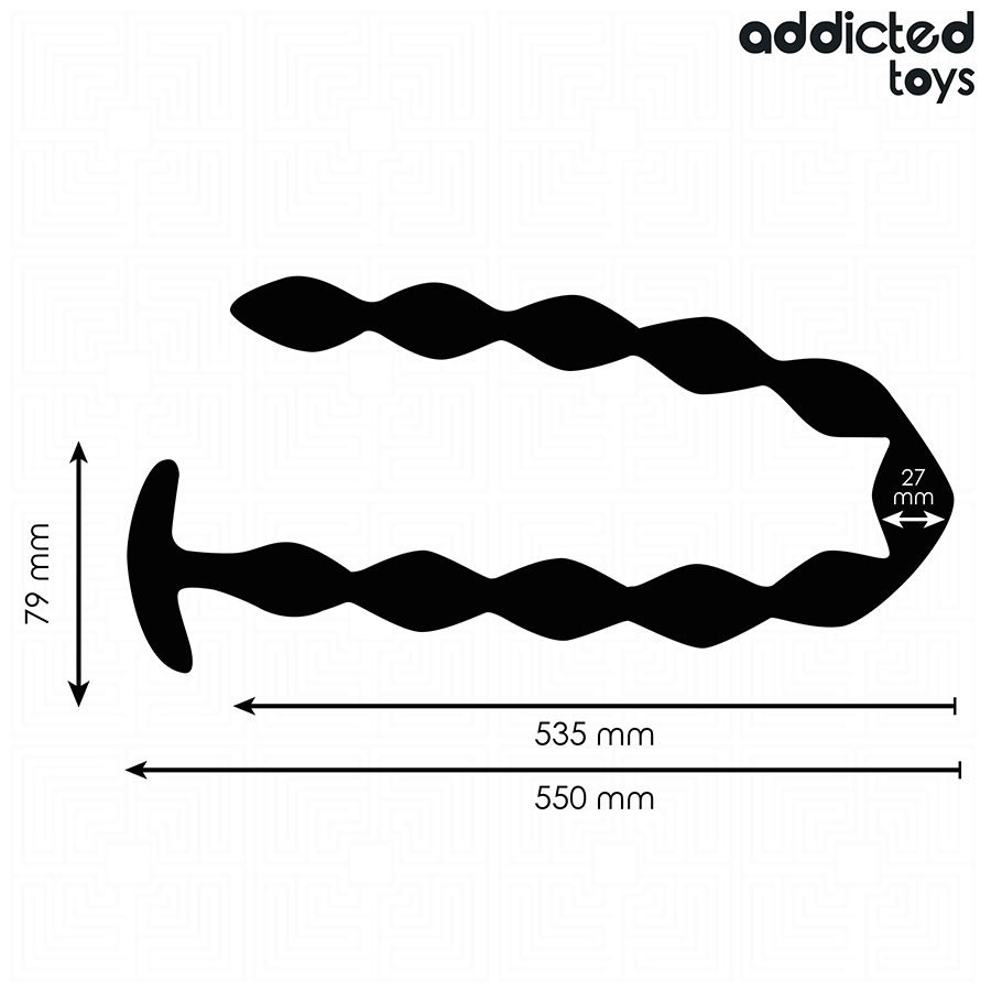 Plug Anal Extra Longo ADDICTED TOYS em silicone, detalhe do design alongado para estimulação profunda.