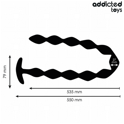 Plug Anal Extra Longo ADDICTED TOYS em silicone, detalhe do design alongado para estimulação profunda.