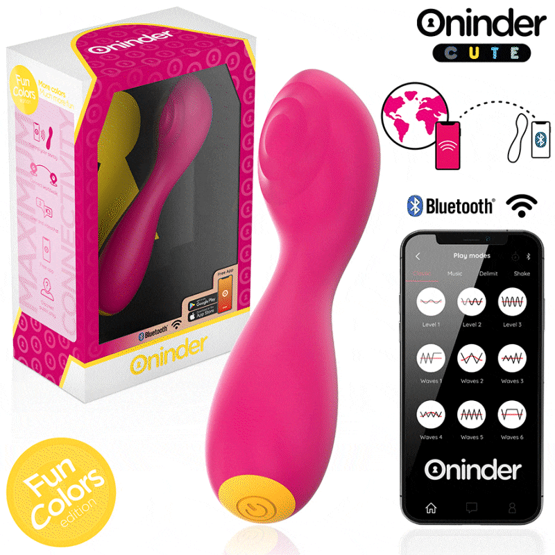 Vibrador ONINDER CUTE de Ponto G com controle por aplicativo e modo Tapping