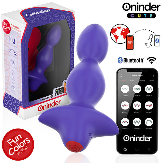 ONINDER CUTE Plug Anal Vibrante Roxo com Controle por App