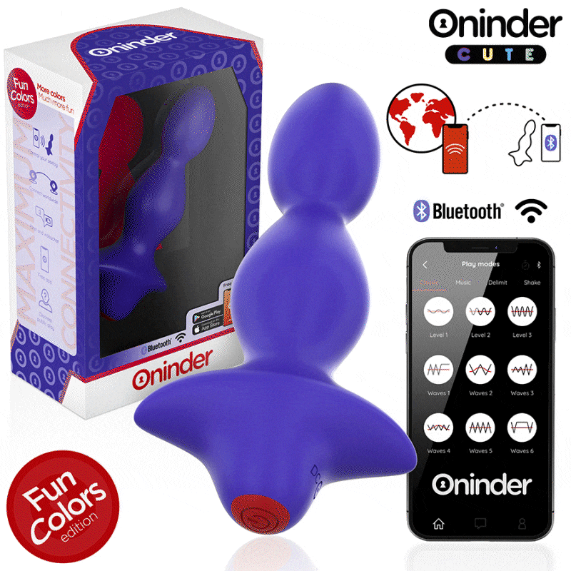 ONINDER CUTE Plug Anal Vibrante Roxo com Controle por App