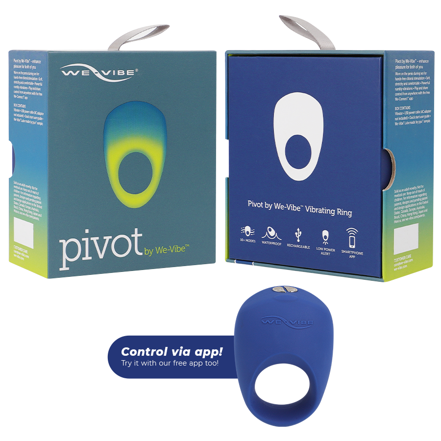 WE-VIBE Anel Vibrador Pivot para prazer compartilhado e estimulação clitoriana via app.