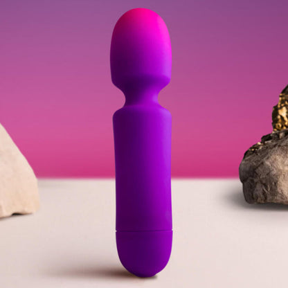 ROCKS-OFF Glo-Girl Mini Vibrador Wand Roxo com cabeça flexível e design ergonómico