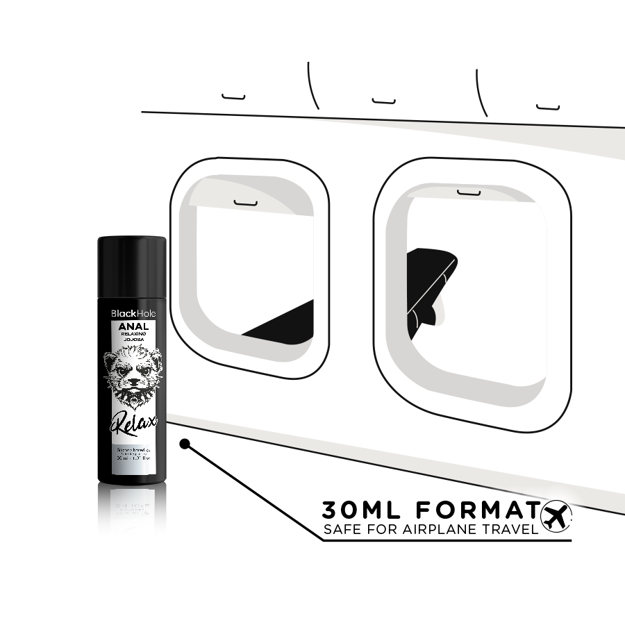 BLACK HOLE Gel Relaxante Anal com Jojoba e base de silicone 30ml para conforto íntimo