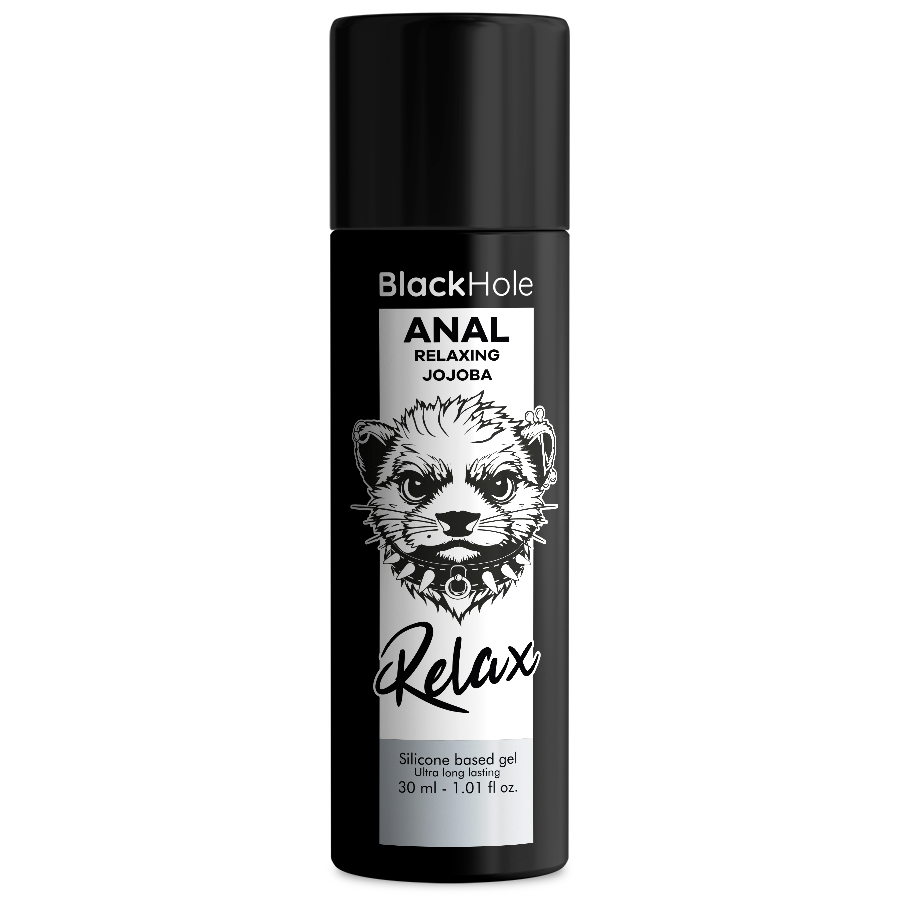 BLACK HOLE Gel Relaxante Anal com Jojoba e base de silicone 30ml para conforto íntimo
