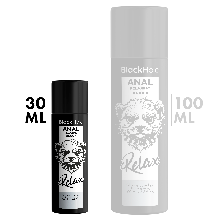 BLACK HOLE Gel Relaxante Anal com Jojoba e base de silicone 30ml para conforto íntimo