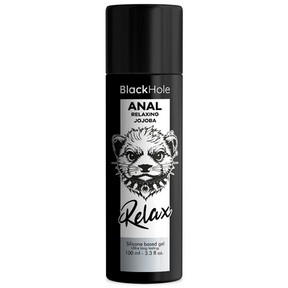 BLACK HOLE Relaxante Anal Jojoba Base de Silicone 100 ML, para conforto e prazer anal.