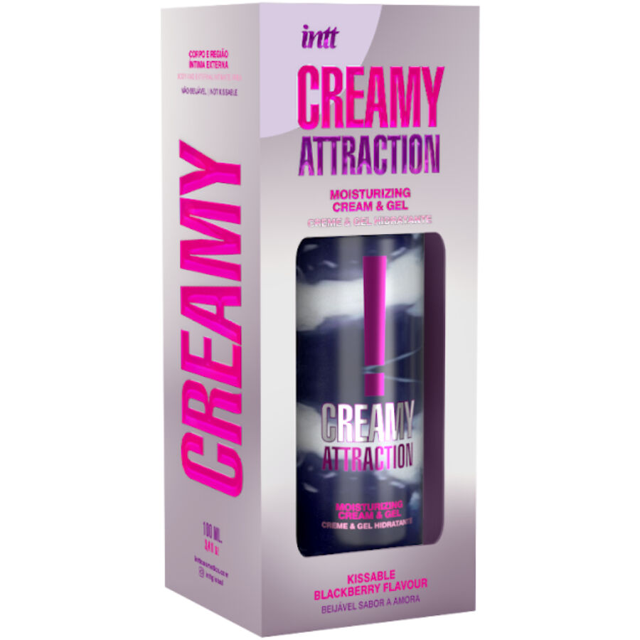 Creme e Gel Beijável Sabor Amora INTT RELEASES 100 ML para hidratação e prazer oral.
