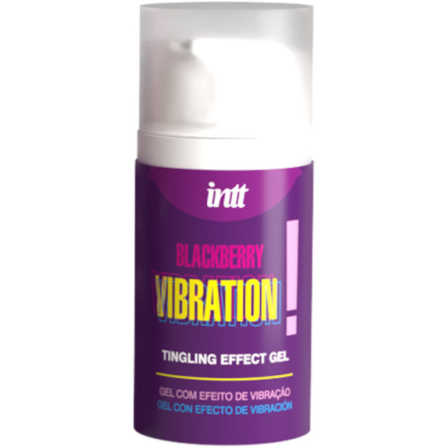 INTT RELEASES Gel Vibrante Líquido Sabor Amora 15 ML para sensações de vibração, pulsação e calor.